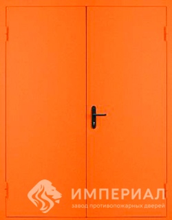 Двустворчатая дымогазонепроницаемая дверь, EIS-60, оранжевая, левое открывание