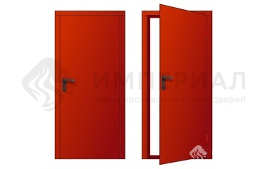 Однопольная дымогазонепроницаемая дверь EIS-60, красная, правое открывание
