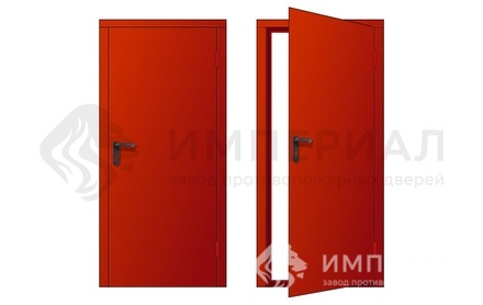 Однопольная дымогазонепроницаемая дверь EIS-60, красная, правое открывание