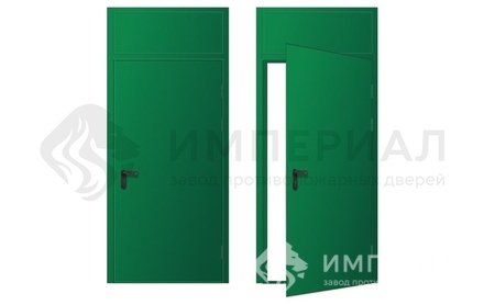 Дверь с фрамугой Ei-60 ДПМ-1 зеленая
